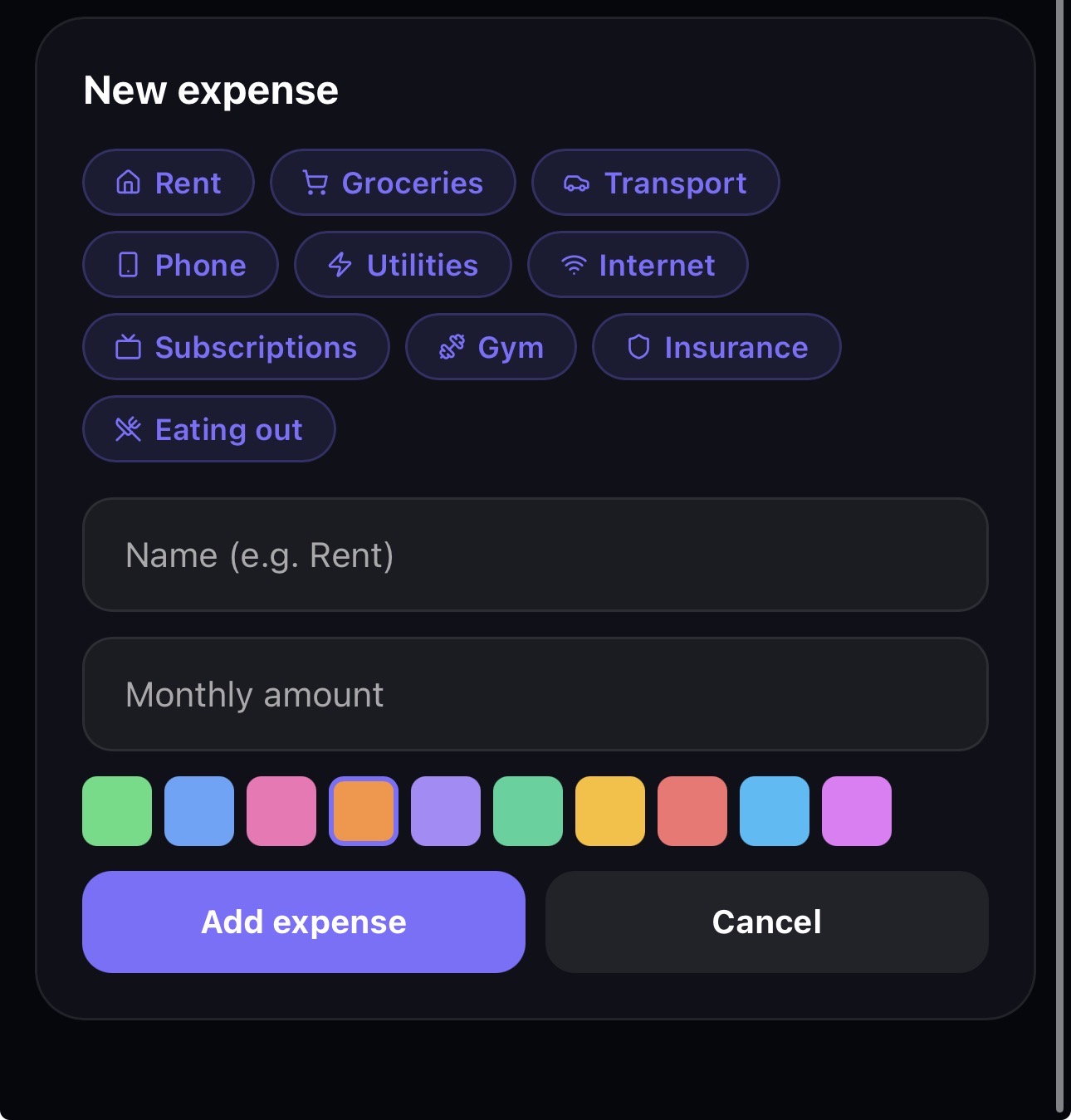 Add expense