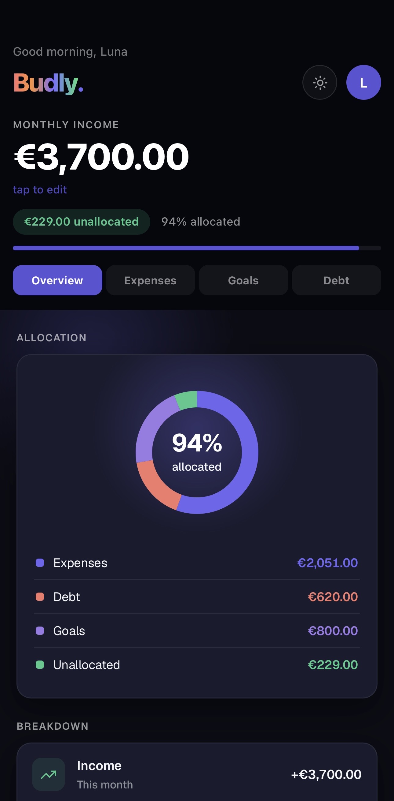 Budly Dashboard